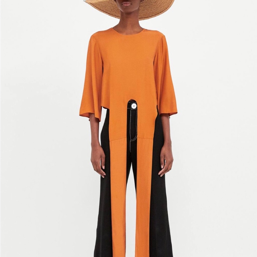 Zara Waist Wrap Tie Shirt XS